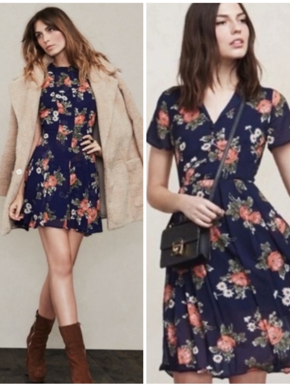 Reformation Taylor Blue‎ Floral In Moonshadow Size 2